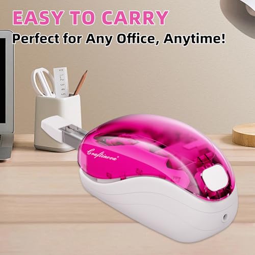 Eco-Friendly Electric Stapler-Pink,Including 2000 Staples and 1 Staple Remover, for Daily Use