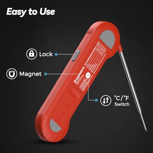 upgraded 0.5 Sec Instant Read Meat Thermometer Digital with ±0.5℉ Precision, Kit