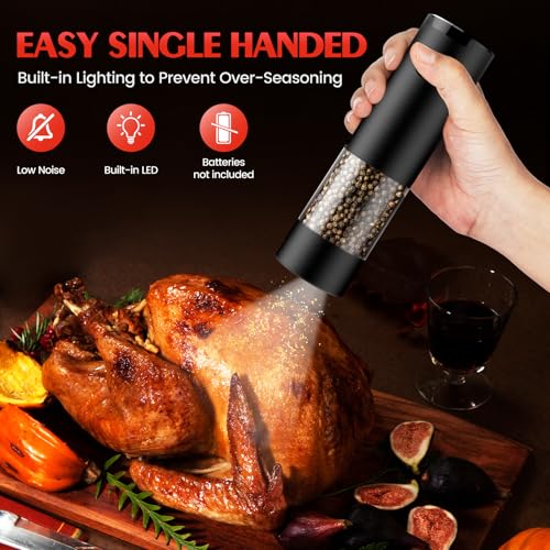 Modern Electric Salt and Pepper Grinder Set Automatic Battery Pepper Mill Essentials